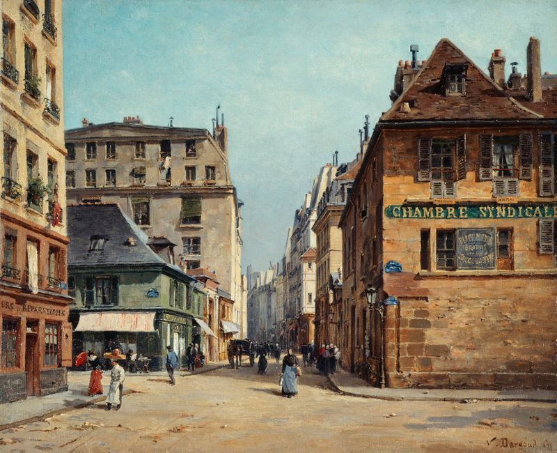 La Rue Saint-Paul de Paul-Joseph-Victor Dargaud, impressionismo, cena de rua
