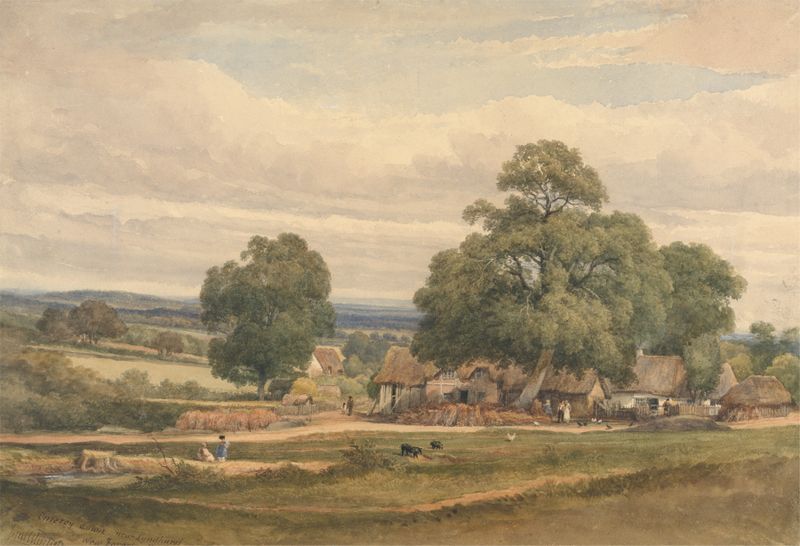 Landscape of Emerey Down near Lyndhurst, oil on canvas by John Whichelo