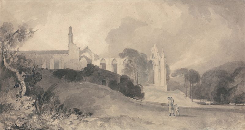 Paisagem com ruínas de Bolton Priory por John Sell Cotman, pintura a óleo