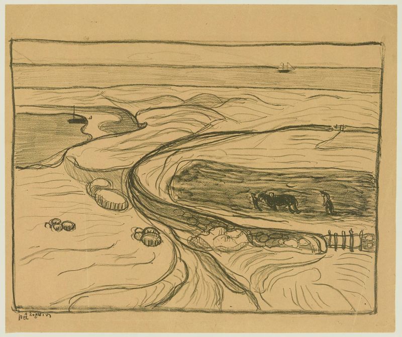 La plaine de Armand Seguin, óleo sobre tela que retrata uma paisagem verde vibrante.