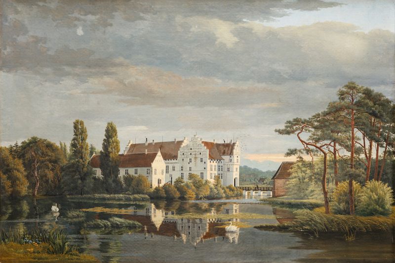 The Manor Of Gisselfeld, Zealand de C.V.M. Jensen, pintura a óleo