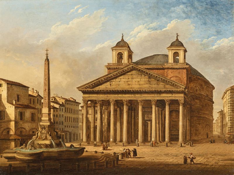 The Pantheon by Giacomo van Lint, Baroque architecture, oil painting