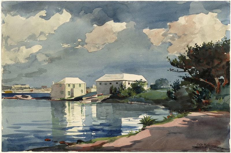 Acuarela de Winslow Homer que representa una escena marina tranquila en Bermuda