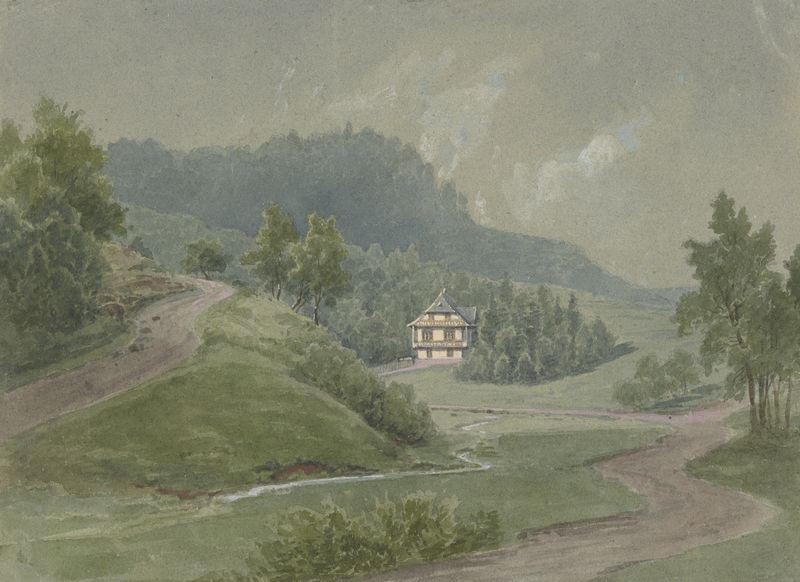 Section of the Odenwald by Peter Burnitz, oil painting depicting vibrant forest hues.