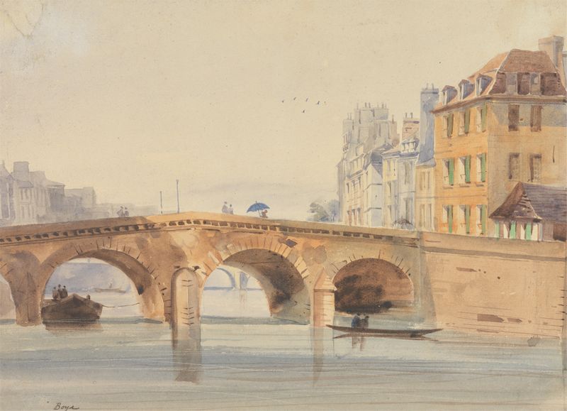 O Pont Neuf de Thomas Shotter Boys, cena de gênero, pintura a óleo