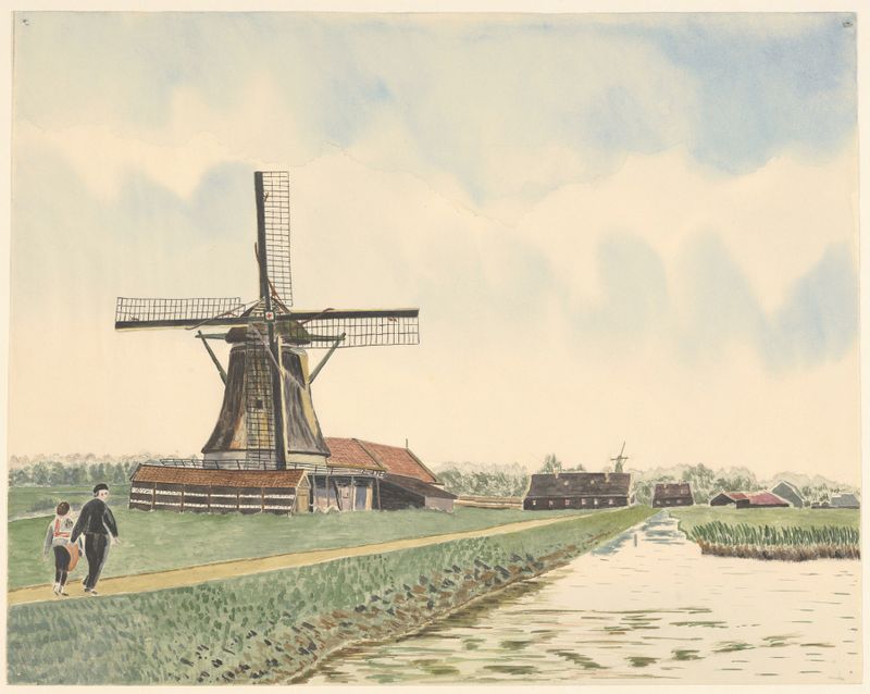 Paisaje de molino de viento de Johannes Nicolaas Eijman, Modernismo