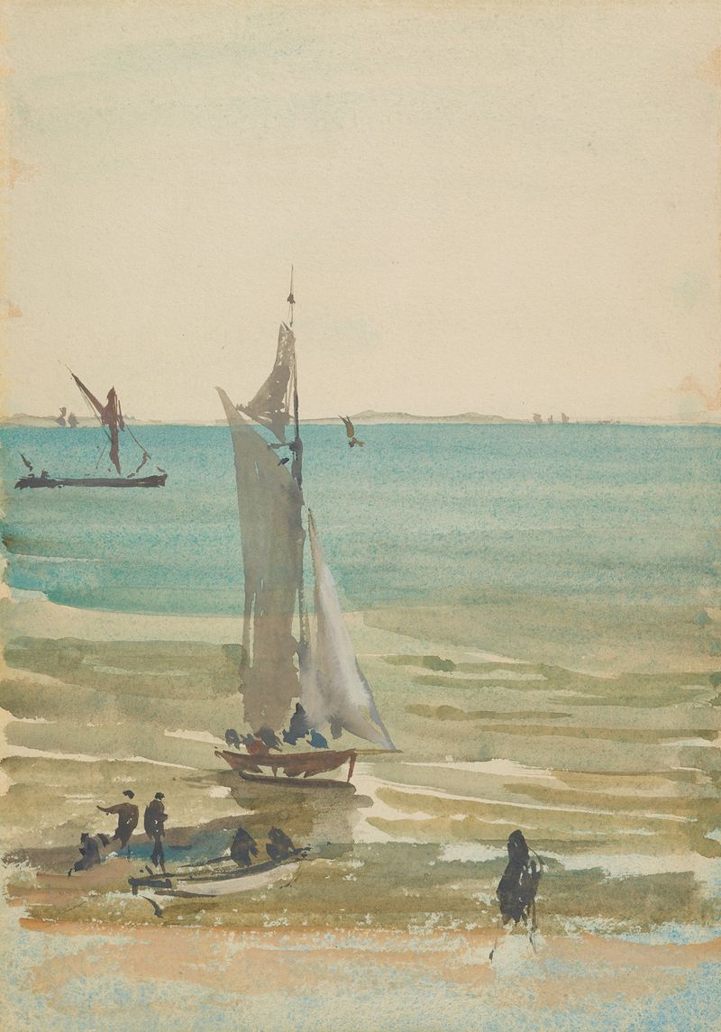 Southend – The Pleasure Yacht de James Abbott McNeill Whistler, pintura a óleo que retrata um iate em águas calmas