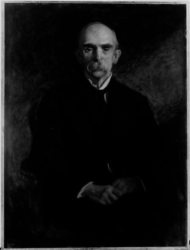 Retrato de George Herbert Palmer, óleo sobre tela de Charles Sydney Hopkinson