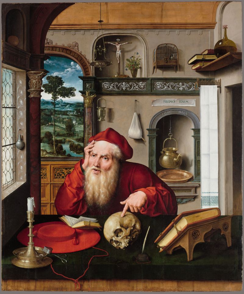 Saint Jerome in His Study, oil on panel by Joos van Cleve