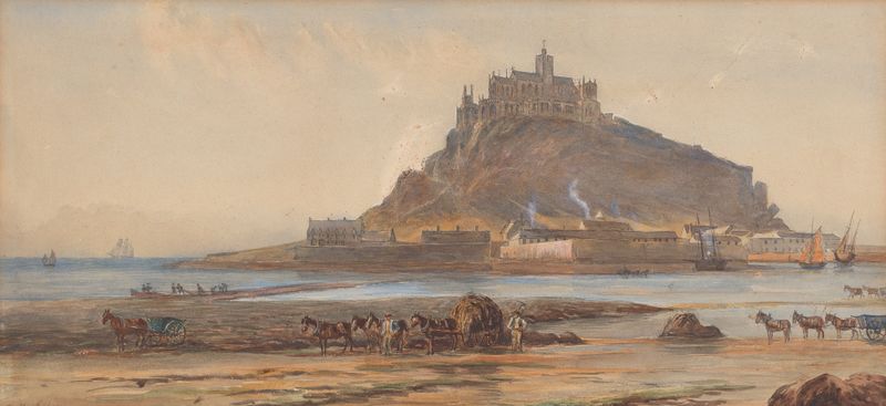 Landscape of Mont Saint-Michel by Charles Reginald Aston, oil painting