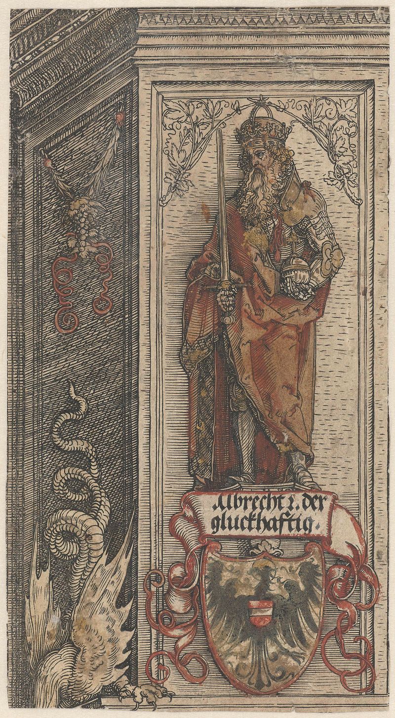 Retrato de un hombre con una sonrisa suave, pintura al óleo de Albrecht Dürer