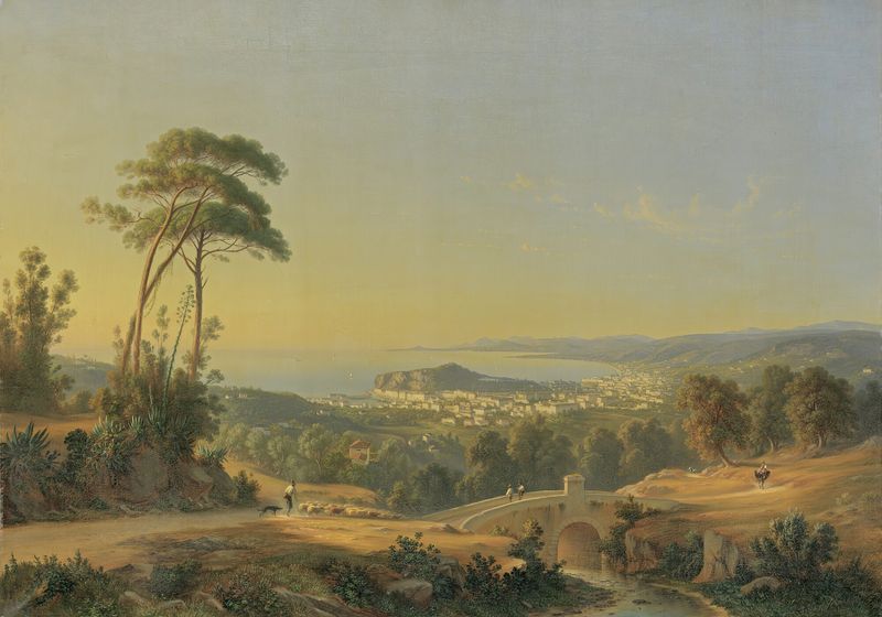 Marine scene of the Bay of Pozzuoli, oil painting by Johann-Rudolf Bühlmann