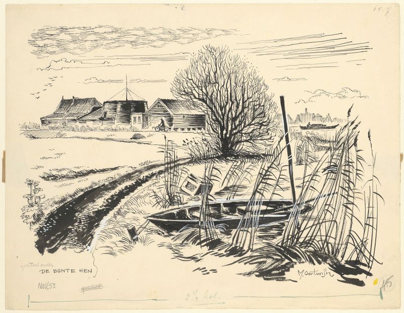 óleo sobre tela de Maarten Oortwijn retratando um moinho em Zaandam
