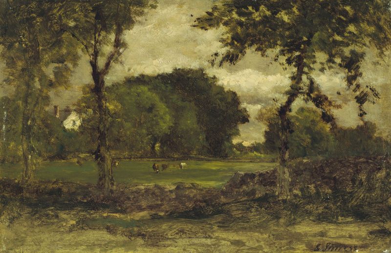 Paisagem de Medfield, Massachusetts de George Inness, óleo sobre tela