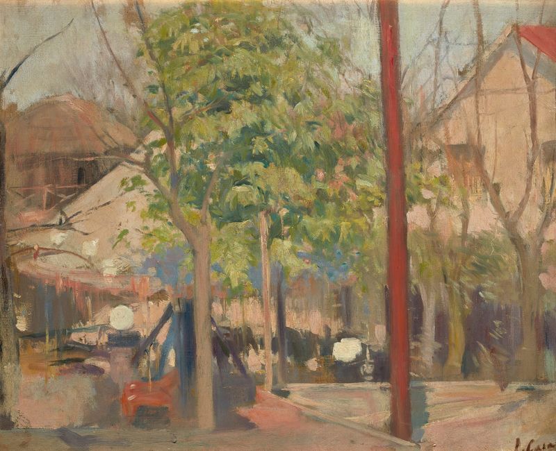 Genre scene of a lively crowd dancing at Moulin De La Galette, oil on canvas by Ramón Casas