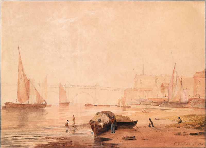 Westminster Bridge over the Thames by Copley Fielding, 1811, oil painting