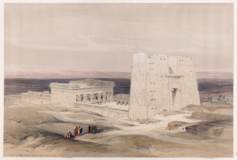 Temple of Edfou, architecture by David Roberts, oil painting from 1846-1849
