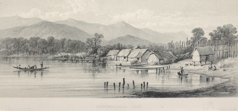 Realism landscape of Horowhenua Lake by Charles Decimus Barraud