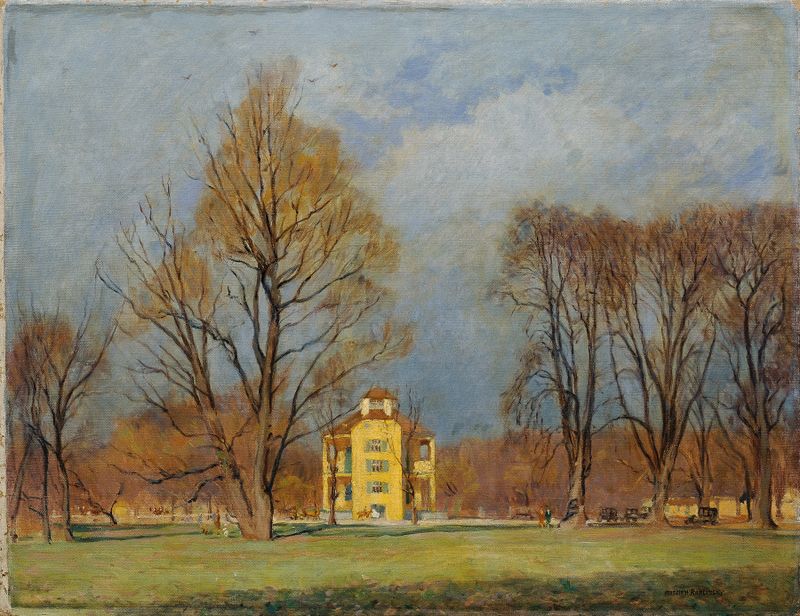 Lusthaus im Prater by Anton Hans Karlinsky, architecture in oil painting
