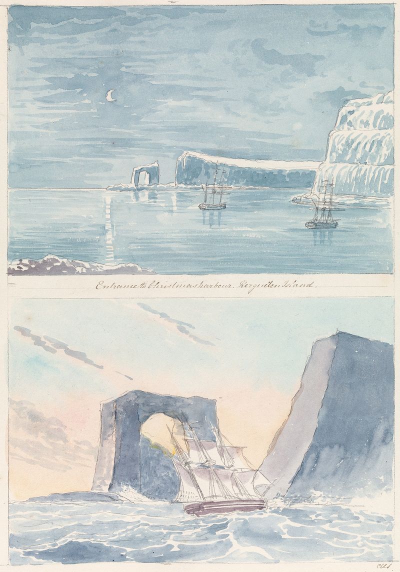 Entrance to Christmas Harbour, aquarela sobre papel de Charles Hamilton Smith