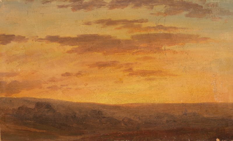 Landscape at twilight by Gustav Friedrich Papperitz, oil painting