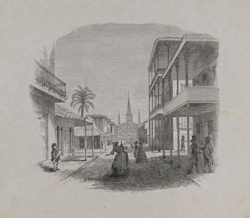 Southern City Street by David English Henderson, Impressionism, urban landscape with shadows and pavement.