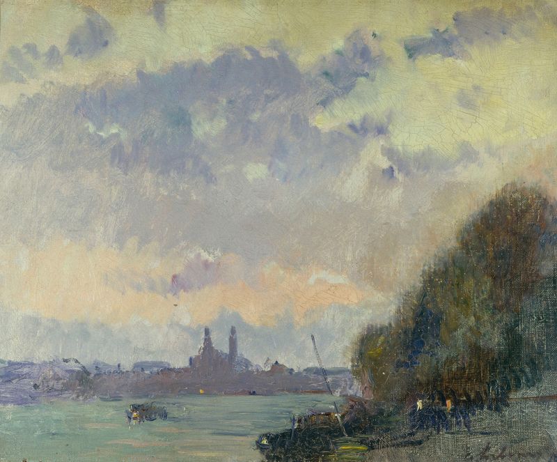 Landscape of La Seine et l’ancien Trocadéro by Albert Lebourg, oil painting