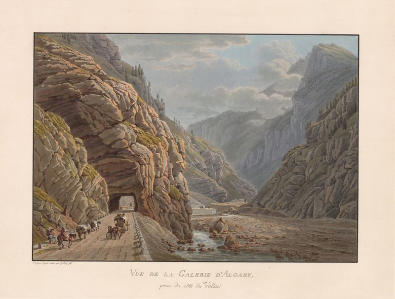 Landscape with hills and mountains, oil painting by Gabriel Lory the Younger