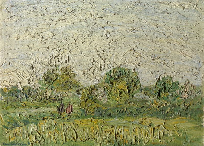 Paisaje de verano de Hippoliet Van Heesvelde en estilo Post-Impresionismo