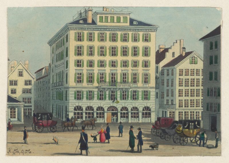 Gasthof zur Krone de Franz Schmid, impressionismo, retratando uma pousada encantadora ao crepúsculo