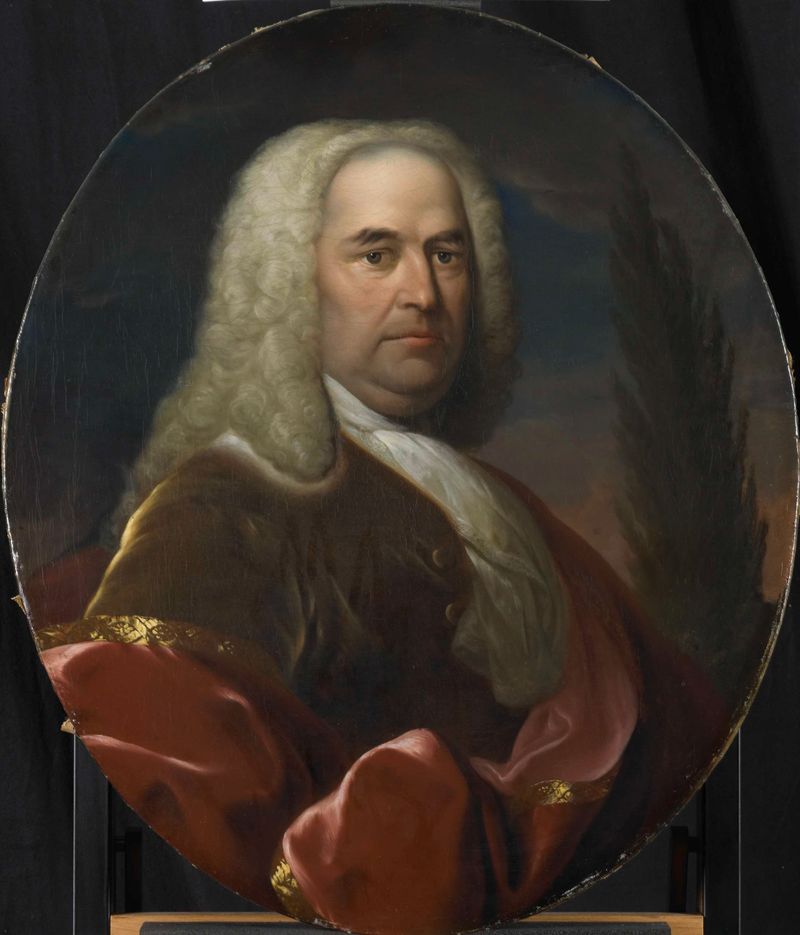Portrait of Hugo du Bois, oil on canvas by Dionys van Nijmegen
