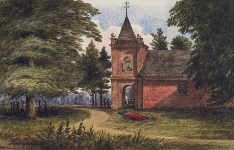 St. Peters Church, architecture in Virginia, by William McIlvaine, oil painting