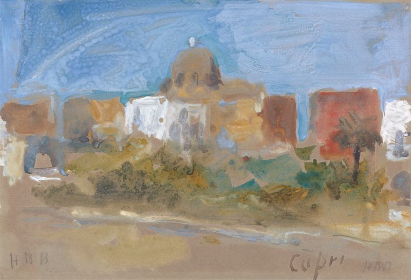 Marine scene depicting Capri's coastline by Hercules Brabazon Brabazon, oil painting