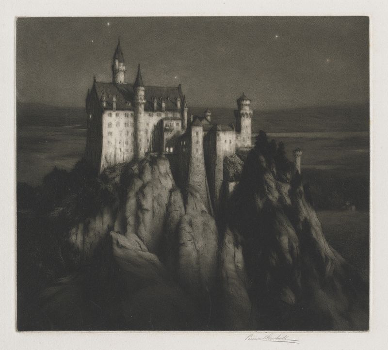 Castle Neuschwanstein, oil on canvas by George Percival Gaskell