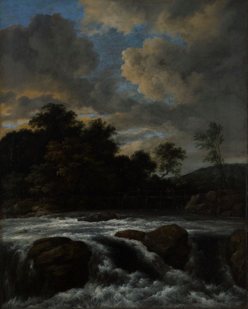 Paisagem com Cachoeira, pintura a óleo de Jacob van Ruisdael