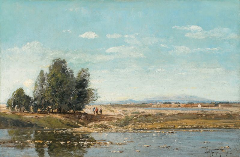 Landscape with the Durance River, oil painting by Paul-Camille Guigou