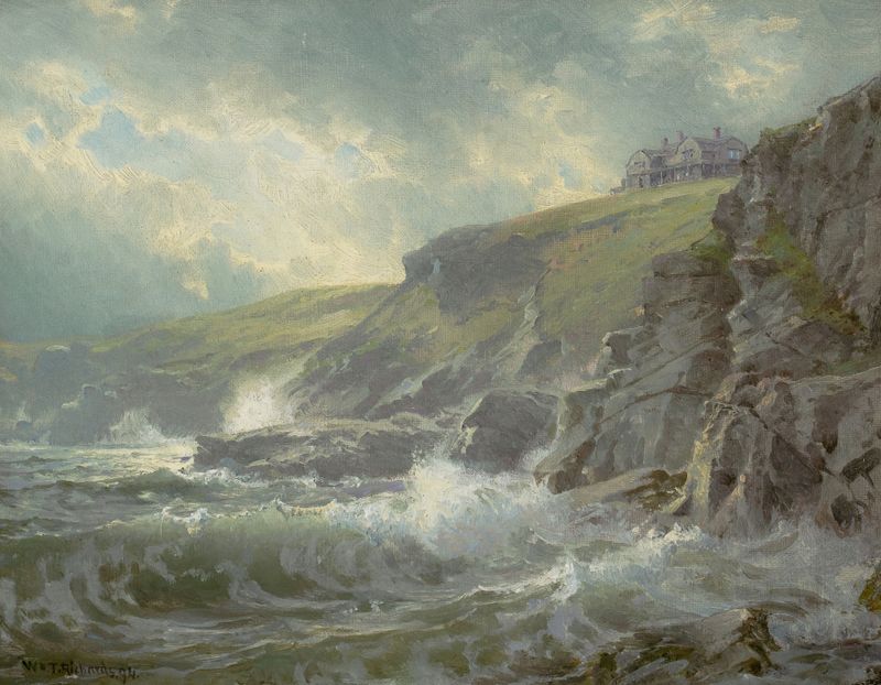 Paisagem de Graycliff, Newport, Rhode Island por William Trost Richards, pintura a óleo