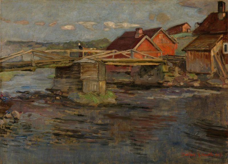 Landscape at dawn with soft pastels by Gerhard Munthe