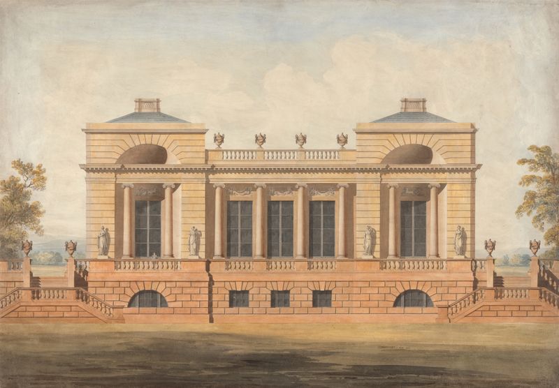 Design for an Unidentified Country House by James Wyatt, neoclassical architecture