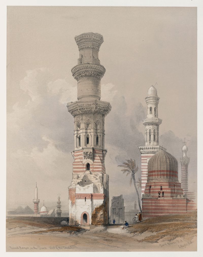Ruinas de mezquitas en el desierto por David Roberts, óleo