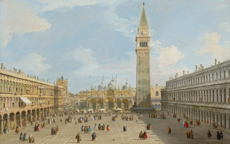The Piazza San Marco, Venice, oil on canvas by Canaletto