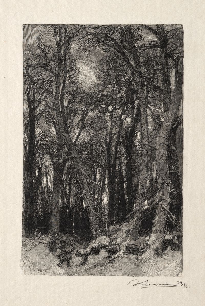 Paisagem de Le Bas Breau por Auguste Louis Lepère, Impressionismo