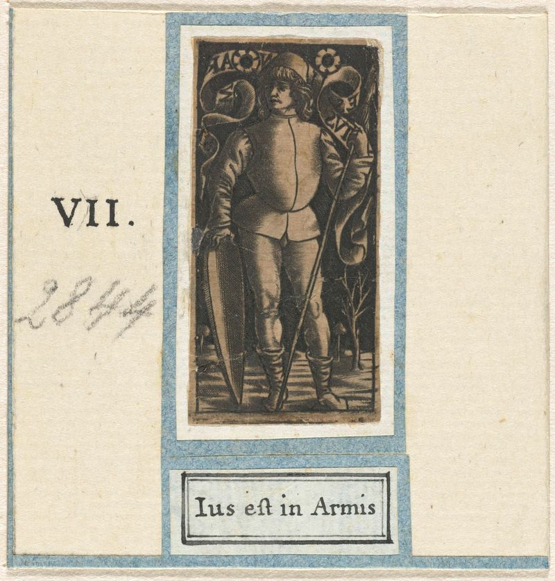 Retrato de un joven sosteniendo un escudo y una lanza, Northern Renaissance, Unknown Artist