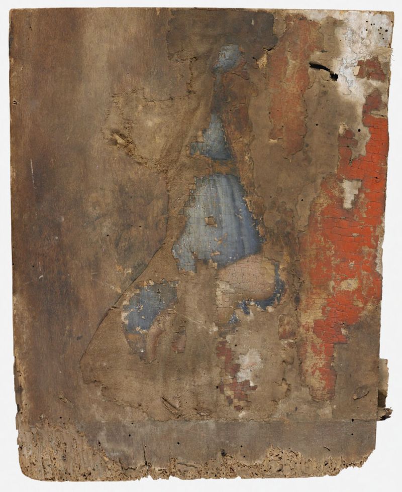 A Female Saint de Pietro Lorenzetti, tempera sobre lienzo, presenta a una santa serena con un halo dorado.