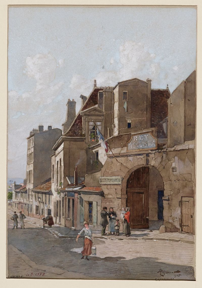 Arquitectura de una casa antigua de Fédor Hoffbauer, pintura al óleo