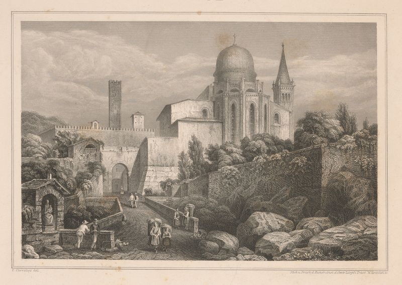 Paisaje de Gemona, óleo sobre lienzo de Moritz Henschel