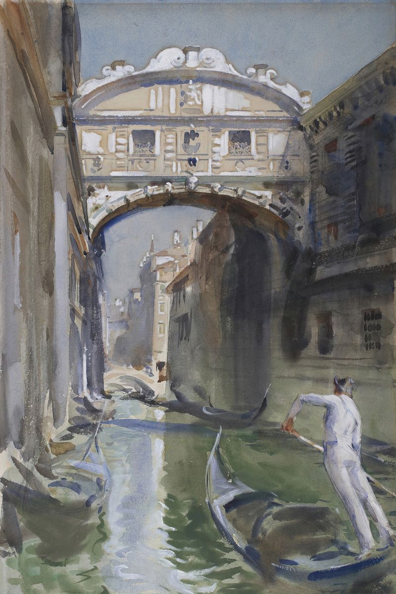 Escena marina del Puente de los Suspiros de John Singer Sargent, pintura al óleo