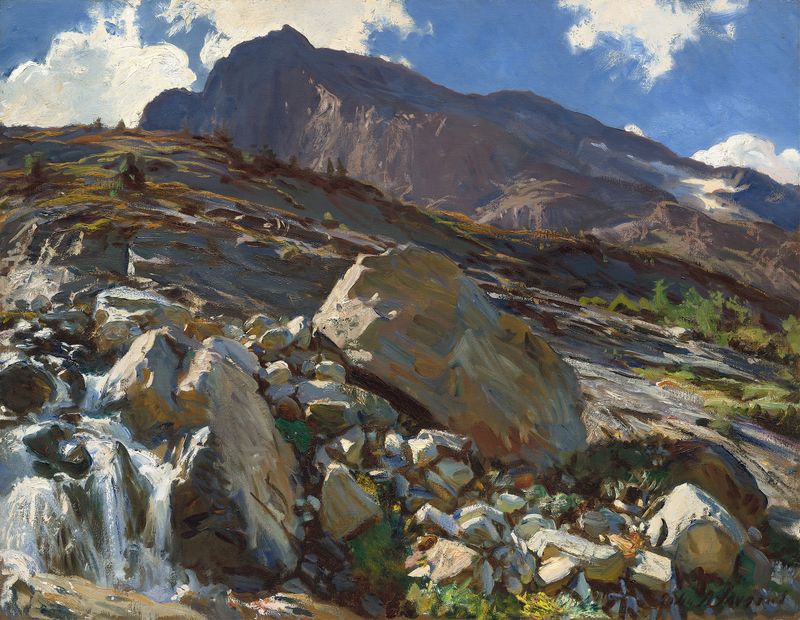 Paisaje de Simplon Pass, óleo sobre lienzo de John Singer Sargent