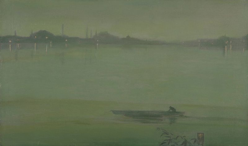 Thames Nocturne, pintura a óleo de James Abbott McNeill Whistler que retrata um rio tranquilo sob a luz da lua.