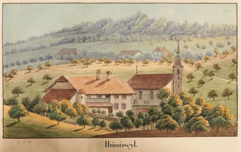 Landscape by Jakob Samuel Weibel, Romanticism, featuring soft light and delicate textures.
